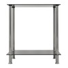 AVF T52-A Black Glass & Chrome Two Tier Square Side
