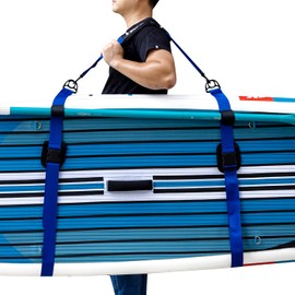 KOETSU Paddle Board Wide Straps, Blue Yellow Orange Adjustable SUP Straps, Padded Straps with Hook Accessories, for Kayak/Paddle Board/Surfboard Straps (Black)