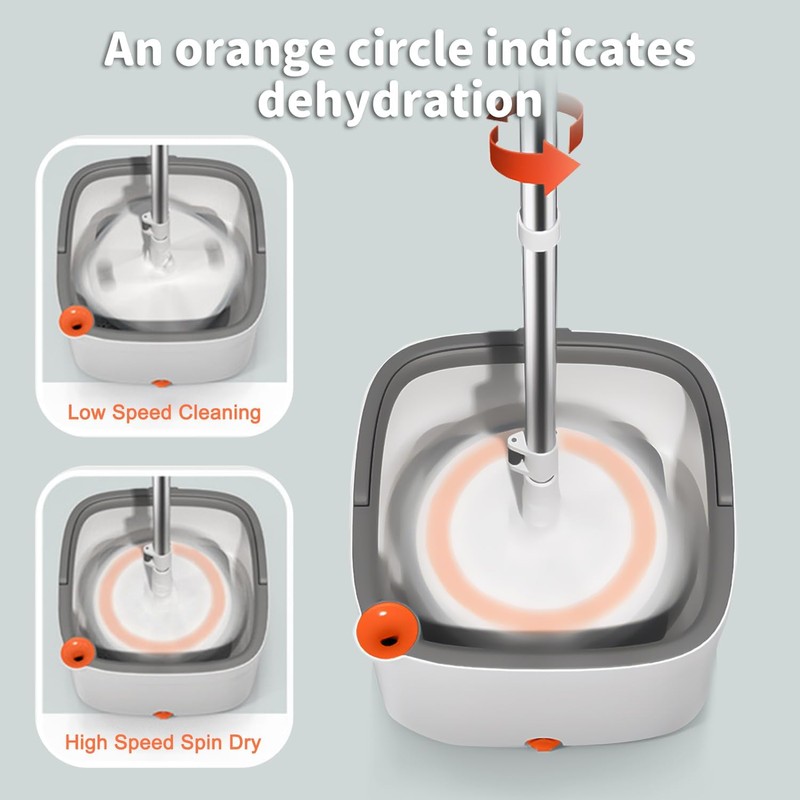 KZKR Spin Mop and Bucket Set with Self Separation Dirty