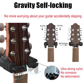 AUPHY Guitar Wall Mount Guitar Hanger with Automatic Lock and Swivel Design for Classical Guitar、Electric Guitar、Acoustic Guitar and Bass,etc