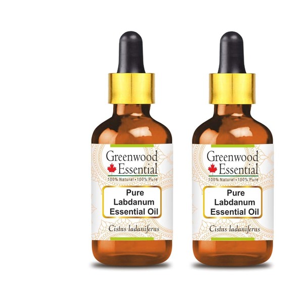 Greenwood Essential Pure Labdanum Essential Oil (Cistus ladaniferus) with Glass