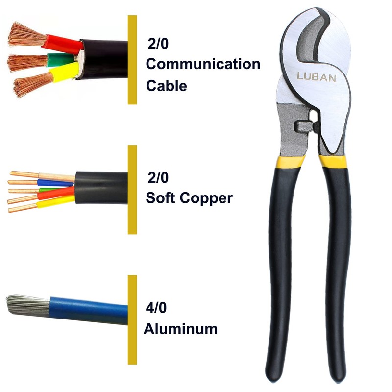LUBAN 10 Inches Heavy Duty Cable Cutter, High Leverage Cutter