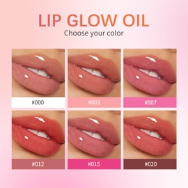 Hydrating Lip Glow Oil, Plumping Lip Gloss, Moisturizing Lip Gloss Lip Balm, Transparent Lip Oil, Non-Sticky Long Lasting Lip Gloss, Tinted Lip Balm for Lip Care,0.28 OZ (#020-Mahogany, 0.28 OZ)