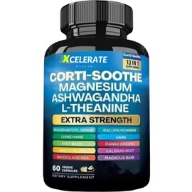 Xcelerate Health Xcelerate Health Corti-Soothe Blend 13 in 1 Calm, Clarity Balance Lion's Mane, Magnesium, L-Theanine, Ginseng, Valerian Root, Magnolia Bark, Ginkgo Biloba