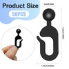 jbcgv 50Pcs Plastic Hooks for Gazebo Curtains, Plastic Black Track