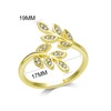 Philip Jones Gold Plated Adjustable Leaf Ring Created with Zircondia®
