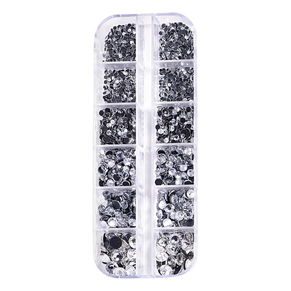 UUYYEO About 2600 Pcs 5 Mixed Size Flatback Rhinestones Round