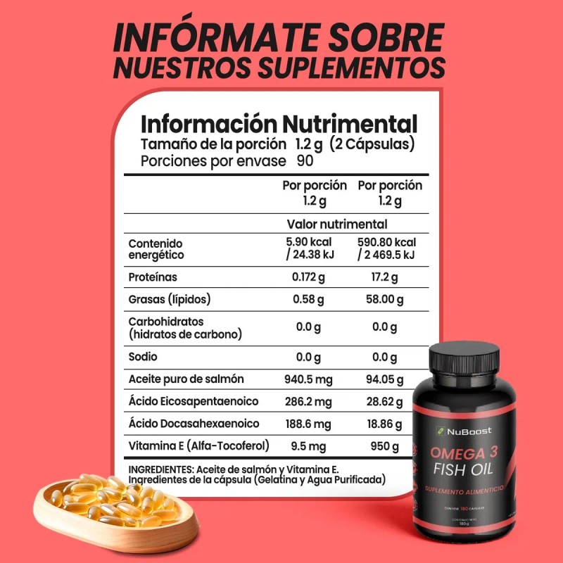 Astaxantina Krill Y Oil Omega 3 Nuboost 200 180 Cápsulas
