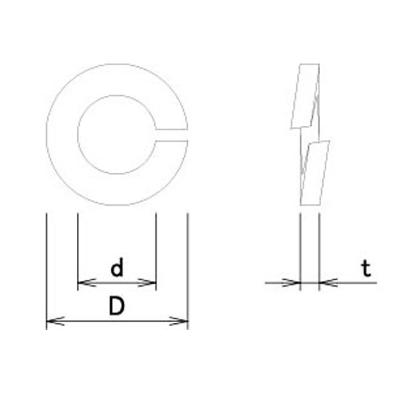 DAIDOHANT 10184803 UNIQLO Spring Washer M3 [Iron] (Outer Diameter D)