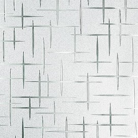 Frosted Window Film Non-Adhesive, Frosting Privacy Film for Glass Windows, Self Static-Cling Decorative Window Cling for Home Office UV Protection Cross Pattern (17.5" x 157")