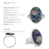 Tuscany Silver Women's Sterling Silver Oval Abalone Ring - Size