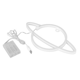 Neon Light Planet Shaped LED Lamp Ornament for Dormitory Bedroom Party Decoration(Blue Light )