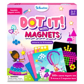 Skillmatics Art Activity - Dot It with Magnets Unicorns & Princesses, No Mess Repeatable Art for Kids, Craft Kits, DIY Creative Activity, Gifts for Boys & Girls Ages 4, 5, 6, 7, Travel Toy