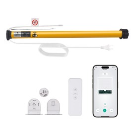 Smart Tuya WiFi Blinds Motor, AC100-240V Plug-in for 1.5"/38mm Shade Tubes, Compatible with Alexa/Google Home, APP & Timer Control, No Hub Required - Idea for Zebra, Roman, Roller Shades