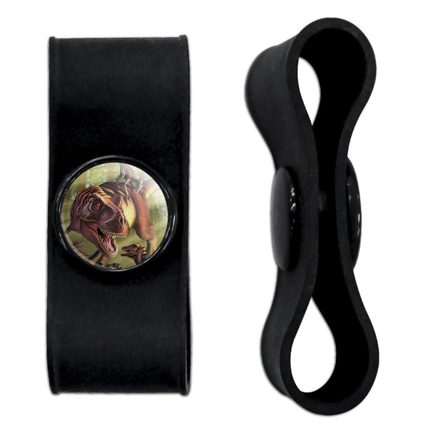 T-Rex and Raptors Dinosaurs Headphone Earbud Cord Wrap - Charging
