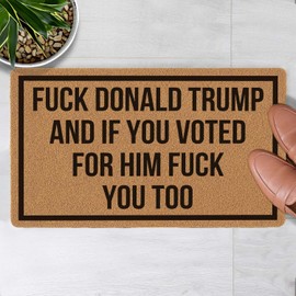 LuckyChu Welcome Door Mat Outdoor Indoor Entrance Anti Trump Unwelcome, Low-Profile Floor Mats Non Slip Durable Entrance Rugs for Entry, Patio, High Traffic Areas Front Door, 17" x 29.5"