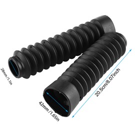 Fydun Motorcycle Front Fork Cover 210.5 x42mm Rubber Shock Protect Gaiters Boot (Black)