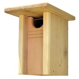 DutchCrafters Gillwood Bluebird Cedar Wood Nest Box, Outdoor Nesting Box for Birds, Wooden Bird House, Pole Mount Birdhouse for Outside - Amish Made in USA