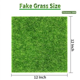 KAEZDD 4 Pieces of 12x12 Inches Fake Grass for Crafts - Artificial Grass - DIY Mini Garden Decor - Faux Turf Squares
