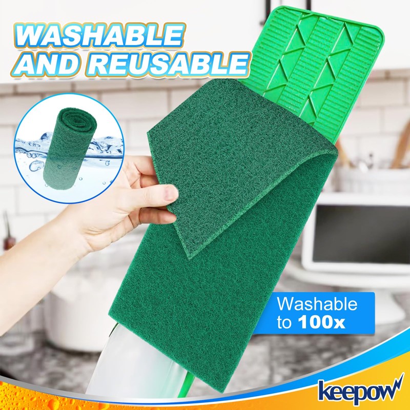 KEEPOW Scrub Mop Pads Replacement Compatible with Libman Freedom Spray