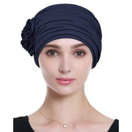 Chemo Head Cover Comfort Daywear for Bald Women with Thin Hair Navy Blue