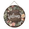 PASDUCHAS Front Door Welcome Sign, Rustic Round Wreath Colourful Floral