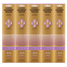 Gonesh Incense Sticks Extra Rich Collection - Frankincense 5 Packs (100 Total)