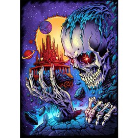 NAIMOER Skull Diamond Painting Kits for Adults, DIY 5D Diamond Painting Terrifying Skeleton, Full Drill Diamond Art Kits Art Pictures Perfect for Relaxation and Home Wall Decor 30x40cm