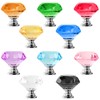 ANJUU 10 Pcs 30mm Diamond Shape Crystal Glass Cabinet Knobs