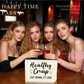 Funny TV Show Merchandise Gifts Makeup Bag Cosmetic Bag Friendship Gifts for Women Female Sister Friend Coworker Birthday Christmas Graduation Reusable Canvas Bags Zipper Makeup Bags