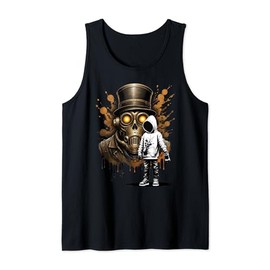 cyberpunk gas mask graffiti grunge painted by kid Tank Top