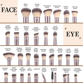 MAANGE Makeup Brushes Set 46 Pcs Makeup Tool Set Premium Synthetic Brush Make up Brush Set Multi-functional Makeup Kit (Black, 46 Piece Set)