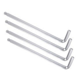 CoCud L-Handle Ball End Hex Key Wrench, 3/8" SAE, CR-V L-Shape Long Arm Hexagon Head Spanner - (Applications: for Home Repair and Mechanical Maintenance), 4-Pieces