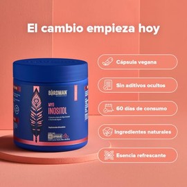 Birdman Myo Inositol 2000 mg | Sin Aditivos, Sin Sabor | Cápsula Vegana | Inositol en Cápsulas | 60 Porciones | 180 Cápsulas