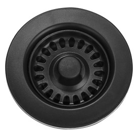 Serene Valley - Colador de fregadero de cocina de 3-1/2 pulgadas con tapón para color a juego de fregaderos de granito o arcilla refractaria (negro)
