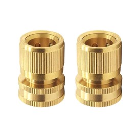 SyiXute Pack of 2 G Female Brass Quick Connectors, 3/4 Inch Garden Hose, Quick Coupling for Home Garden, Female 3/4 (2 Pieces)
