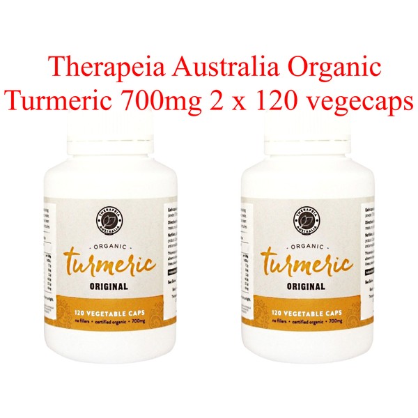 Therapeia Australia Organic Turmeric 700mg 2 x 120 vegecaps ( 240 capsules )