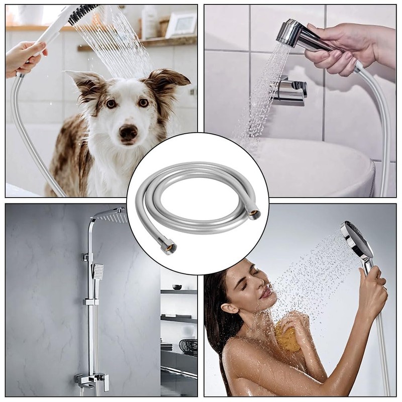 OSDUE Shower Hose, 1.5m PVC Universal Shower Pipe Anti-Kink, Standard