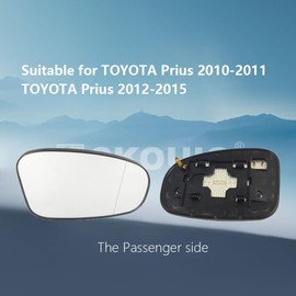 Passenger Side Mirror Replacement Glass for Toyota Prius 2010-2015,Automotive Exterior Heated Right Side View Mirror Glass for 2010 2011 2012 2013 2014 2015 Toyota Prius
