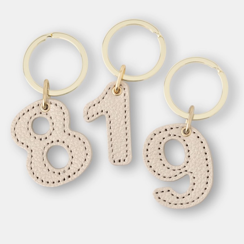 [Slip-on] Key Chain (JNK-1401 Number Keychain, 4 (Yellow), One Size