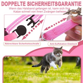 Airtag Cat Collar - Integrated Cat Collar Airtag Waterproof, Reflective Cat Collar with Breakable Safety Buckle & Elastic Elastic Band for Kittens Small Dog (Pink S)