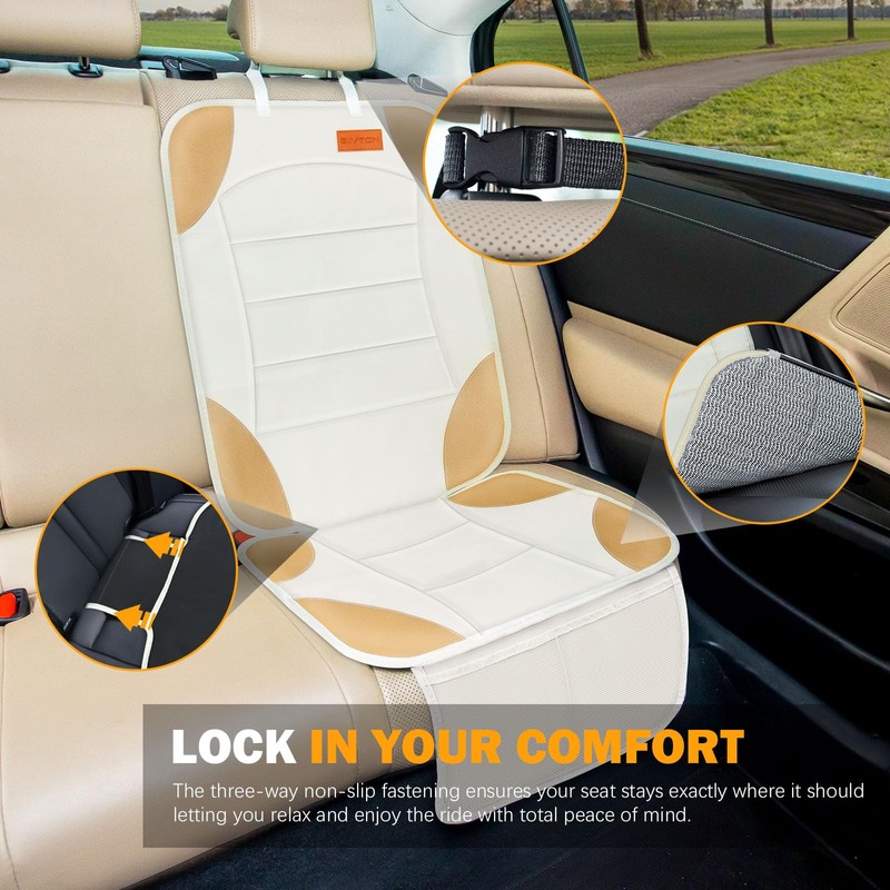 Siivton Car Seat Protector for Child, Cushion for Leather &