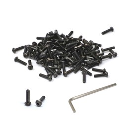 iexcell 100 Pcs M2.5 x 10mm Thread Pitch 0.45 mm Alloy Steel 10.9 Grade Hex Socket Button Head Cap Screws Bolts Kit, Black Oxide Finish