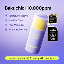 BY WISHTREND Crema Facial de Noche Vitamina A-Mazing Bakuchiol 30 g - Crema Coreana con Retinal, Bakuchiol y Péptidos para Piel Sensible skincare core