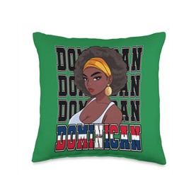 La Republica Dominicana Morena Afro Dominican Republic Girl Throw Pillow
