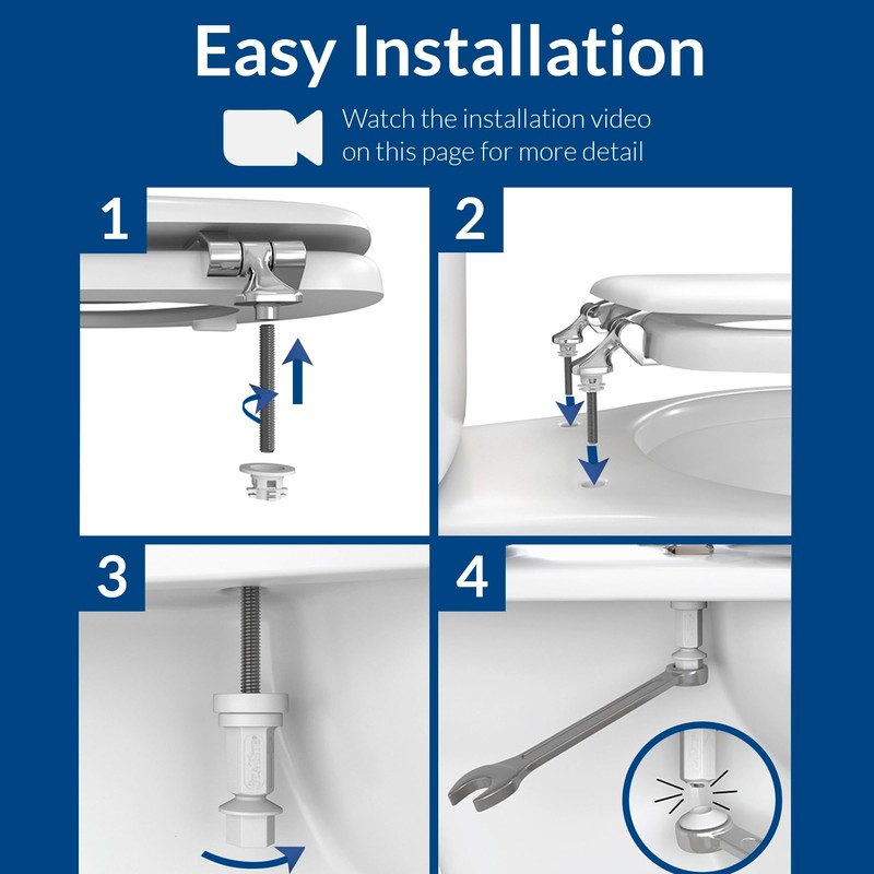 Mayfair Bennett Toilet Seat with Matte Black Hinges, Slow Close