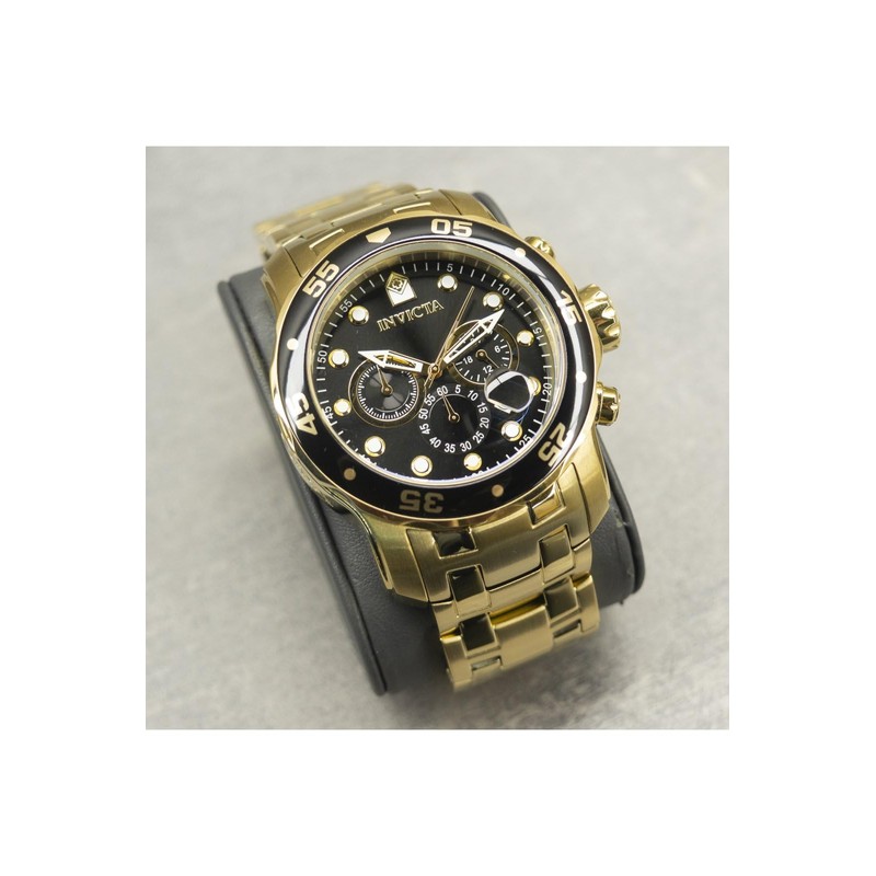 Invicta Men's 0072 Pro Diver Collection Chronograph 18k Gold-Plated Watch