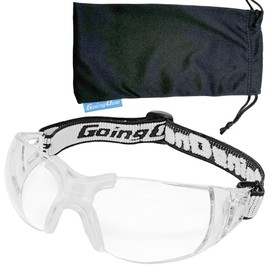 Going One Sports Safety Glasses - Polycarbonate Eye Protection Goggles for Pickleball, Racquetball, Squash, Basketball; Wrap Around Protective Eyewear with UV Protection and Strap, for Men and Women