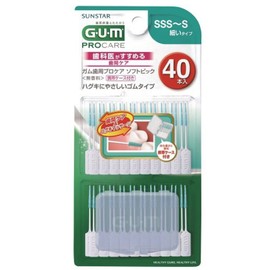 Sunstar Gum Soft Picks, Unscented, SSS - S, Thin Type, 40 Pouches x 5 Set