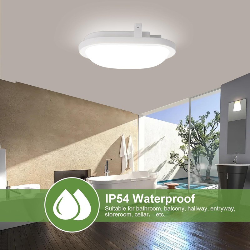 LEZOE 18W LED Wet Room Light with Motion Sensor Indoor,